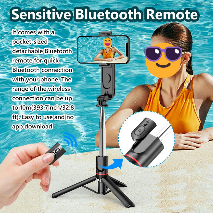 Ultra Foldable Built-In Lighting Selfie Stick Tripod | Bowlift