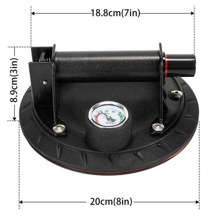 Suction cup holder with pressure display 1 piece max.100KG | Bowlift