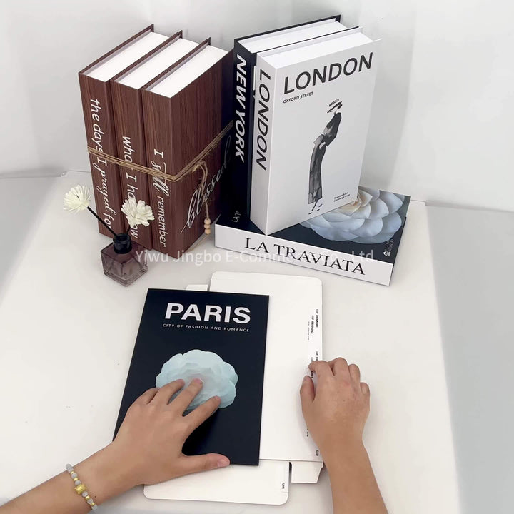 ChicDecor - Set of 3 Elegant Books for Interior Style Bowlift