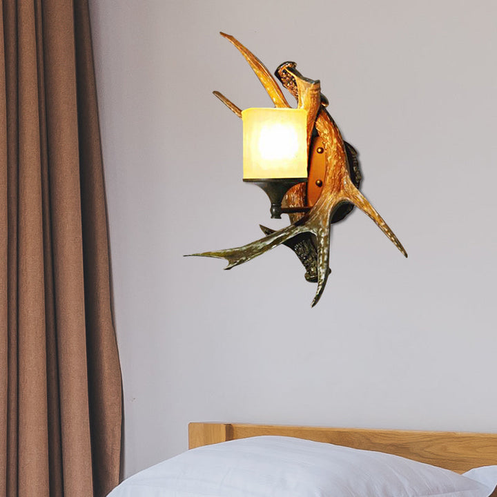 BowLift | 1 Light Marble Wall Light Modern Style Bronze Cylinder Dining Room Wall Light with Moose