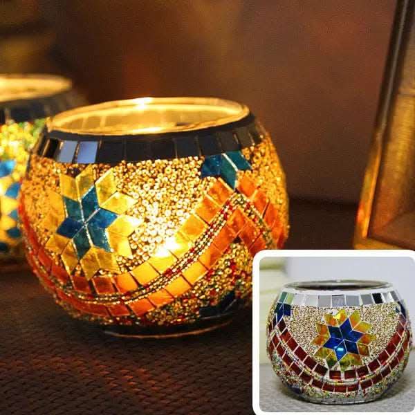BowLift | Mosaic Glass Candle Holder for Home Decor