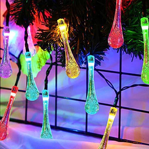Outdoor Solar String Lights, Garden Decor LED Water Drop Waterproof Lights | Bowlift
