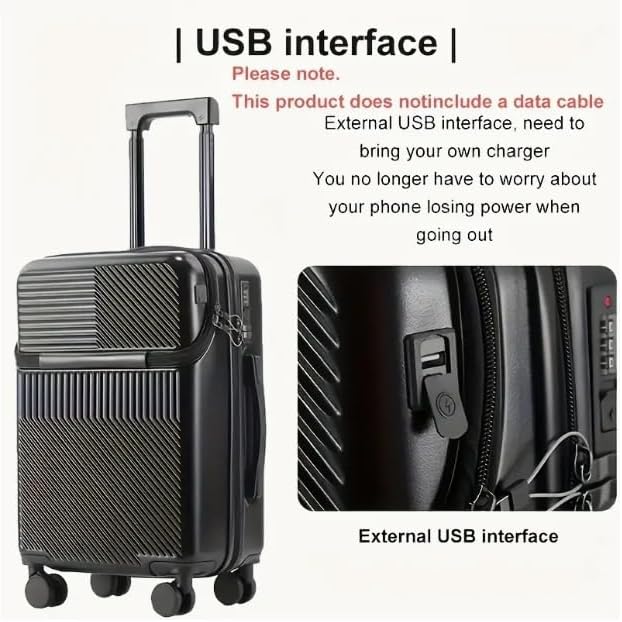 Hard Shell Carry-On with Cup Holder, USB Port & TSA Lock | Bowlift