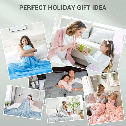 Cooling Comforter Absorbs Body Heat to Keep Cool, Double-Sided Cooling Blanket for Hot Sleepers  Cool Fabric Q-Max>0.5, Lightweight Summer Comforter Cold Blanket, Gradient Dark Blue | Bowlift