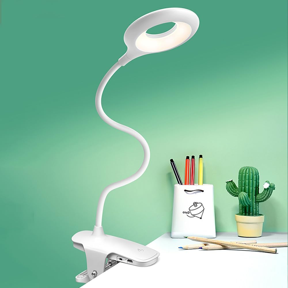 BowLift | Rechargeable LED Table Lamp with Clip – Adjustable Desk Light for Home Office and Study
