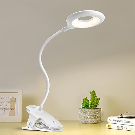 BowLift | Rechargeable LED Table Lamp with Clip – Adjustable Desk Light for Home Office and Study