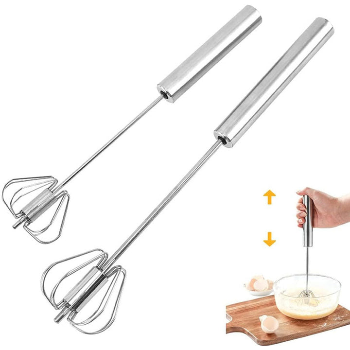Kitchen Semi-automatic Egg Beater Stainless Steel Easy Whisk | Bowlift