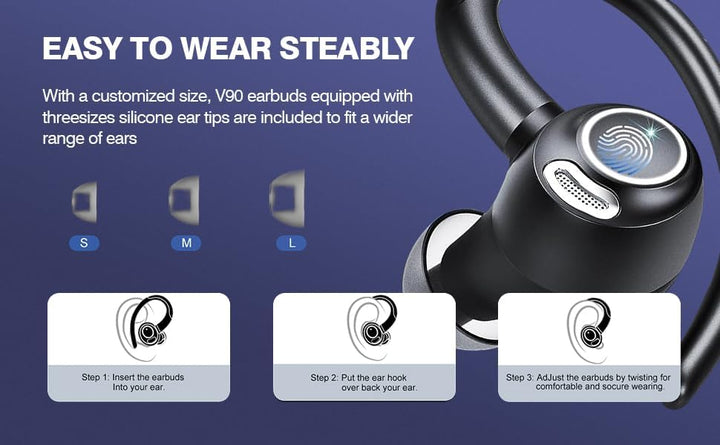 BowLift | Wireless Bluetooth 5.3 Sport Earbuds with Noise Reduction and 48H Playback – Zeyora