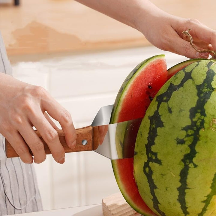 BowLift | tri-blade watermelon slicer with wood handle