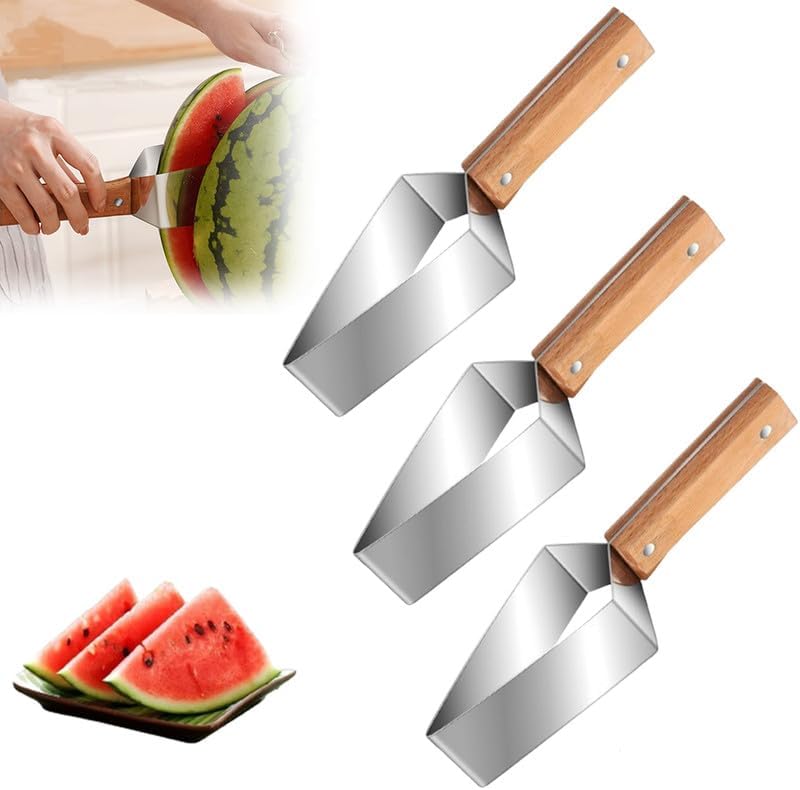 BowLift | tri-blade watermelon slicer with wood handle
