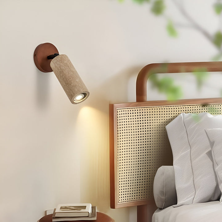 BowLift | Adjustable Travertine Wood LED Wall Lamp and Ceiling Lamp