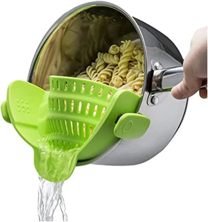 BowLift | Silicone sieve with clip – Heat-resistant draining container for food