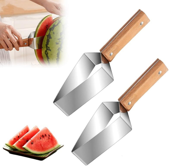 BowLift | tri-blade watermelon slicer with wood handle
