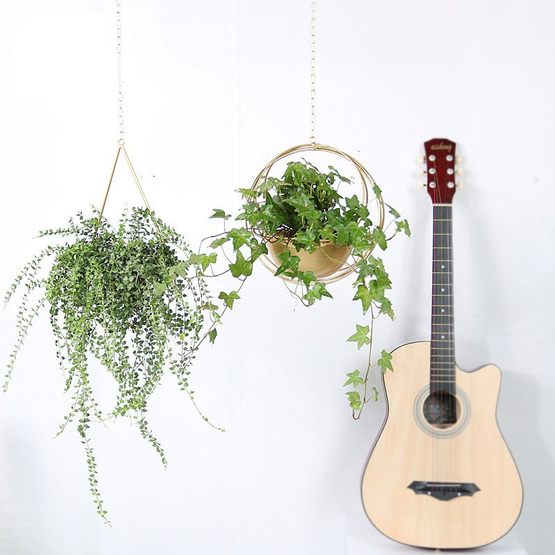 BowLift | Decorative Iron Hanging Flower Pot - Swinging Wall Planter Basket for Home