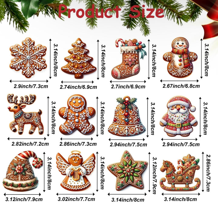 BowLift | 12pc Wooden Gingerbread Tree Decorations