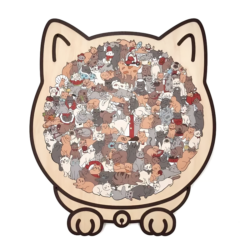 BowLift | 135-Piece Wooden Cat Puzzle