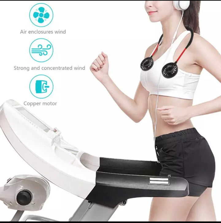 USBPortable Fan Cold Fan Hands Free Neck Fan Hanging Rechargeable Mini Sports Fan | Bowlift