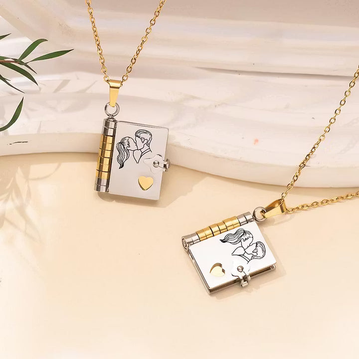 For Love – “I Love You” Book Necklace