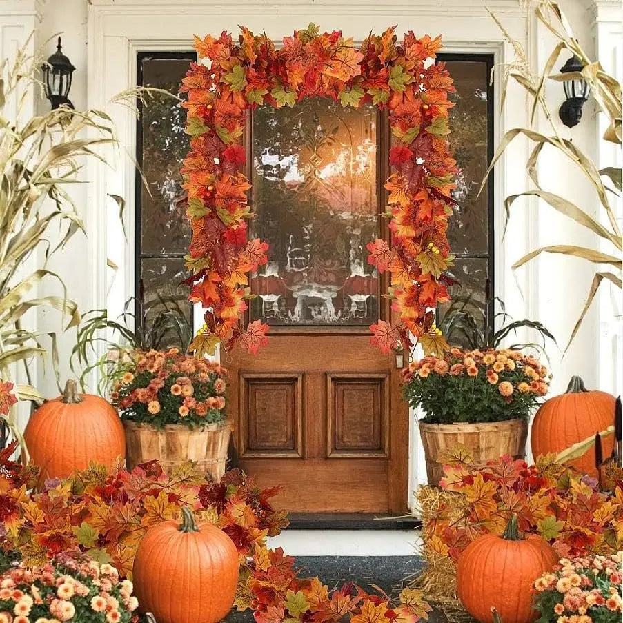 BowLift | Halloween Autumn Wreath – Handmade Door Wreath with Pumpkins and Eucalyptus