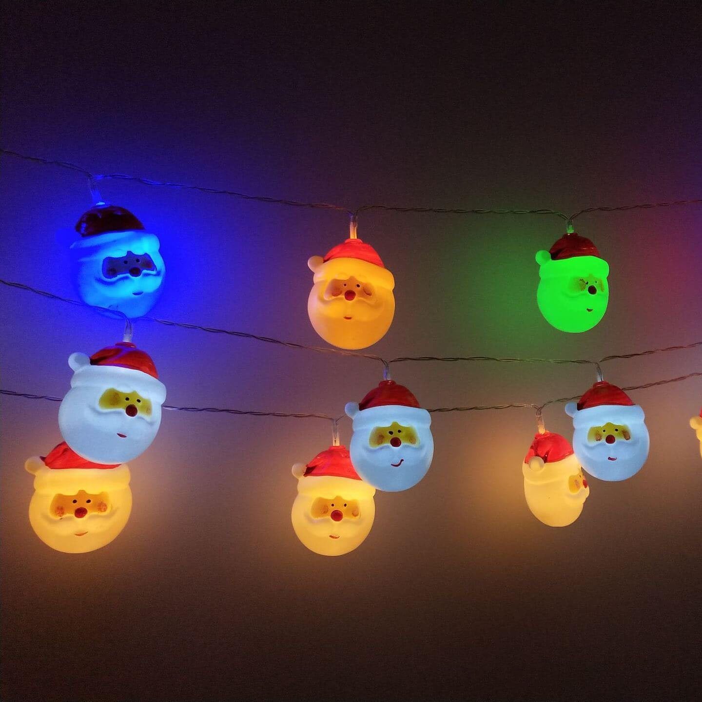 BowLift | Christmas Santa Claus String Lights Patio Party Decoration 10/20 Battery String Lights