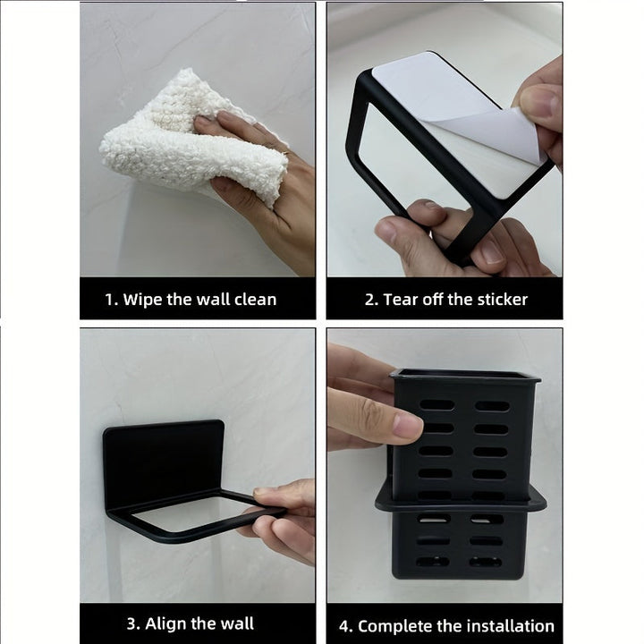 ChicStore - Black Wireless Wall Storage for Cosmetics Bowlift