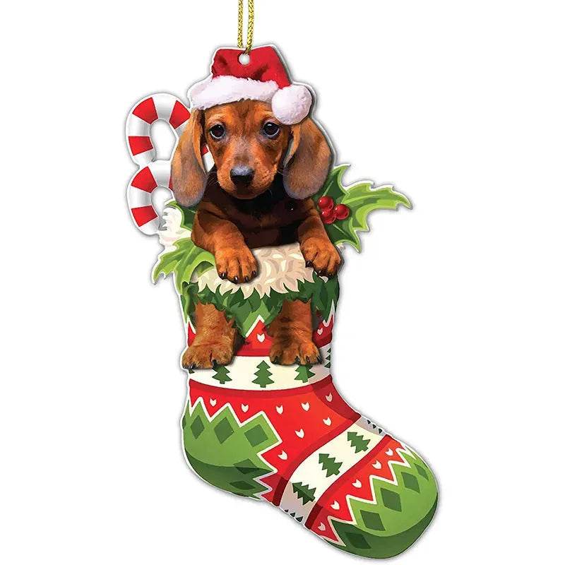 BowLift | Christmas Stockings Christmas Tree Decorative Socks Dog Pendant Creative Cute
