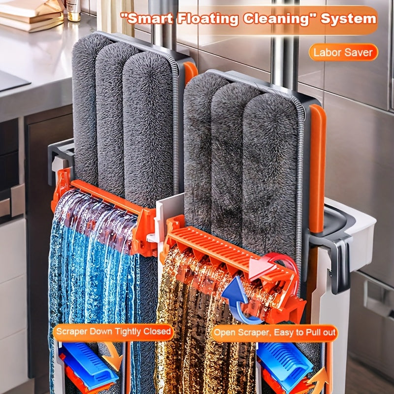 Flat mop set with bucket & wringing system | Bowlift