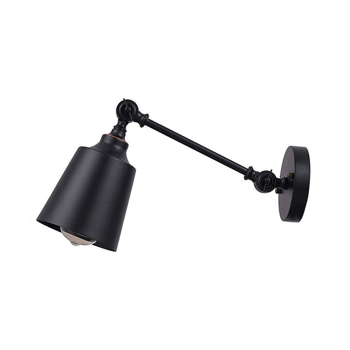 BowLift | Iron Bell Wall Mount Sconce Industrial 1 Head Nightstand Plug-In Wall Light Fixture in Black with Swivel Arm