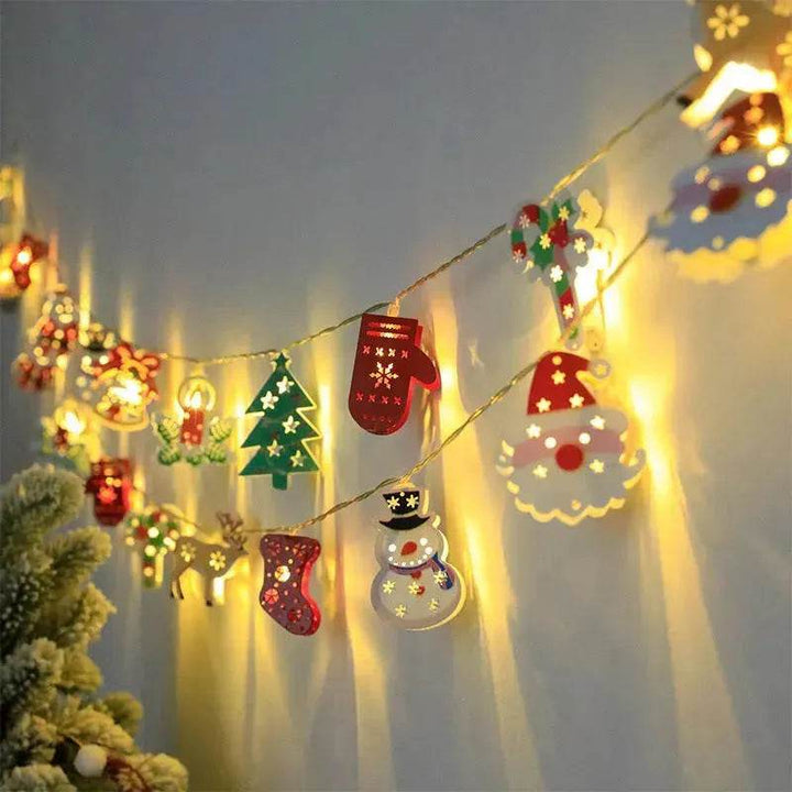 BowLift | Christmas LED Light String Santa Claus Elk Snowman Xmas Ornament String Light Christmas Decorations New Year Navidad Gift