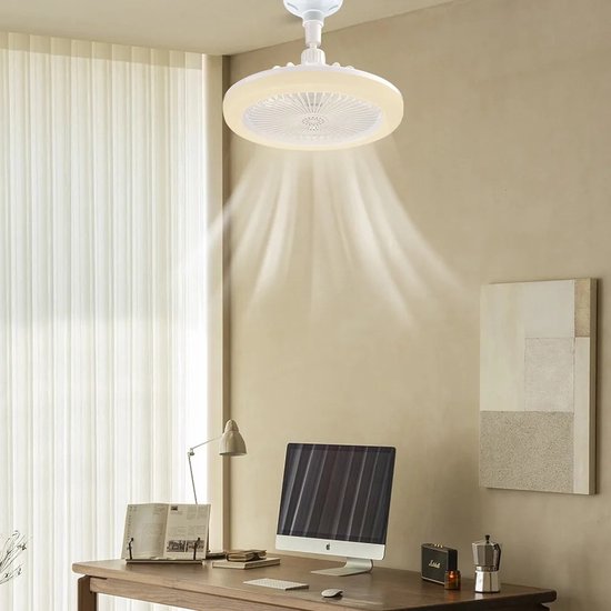 Stylish Ceiling Fan - Screws into Any Light Socket | Bowlift