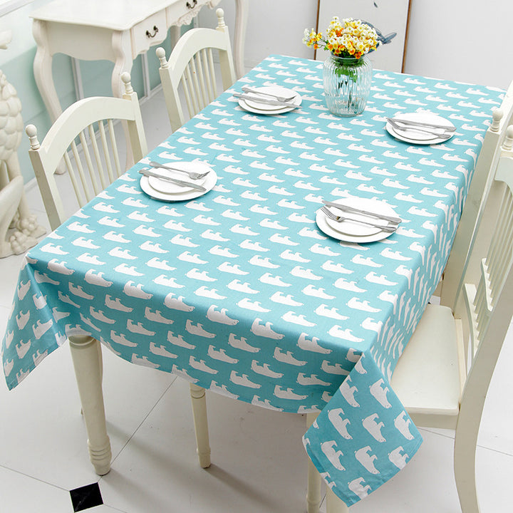 Fun Polar Bear Print Tablecloth