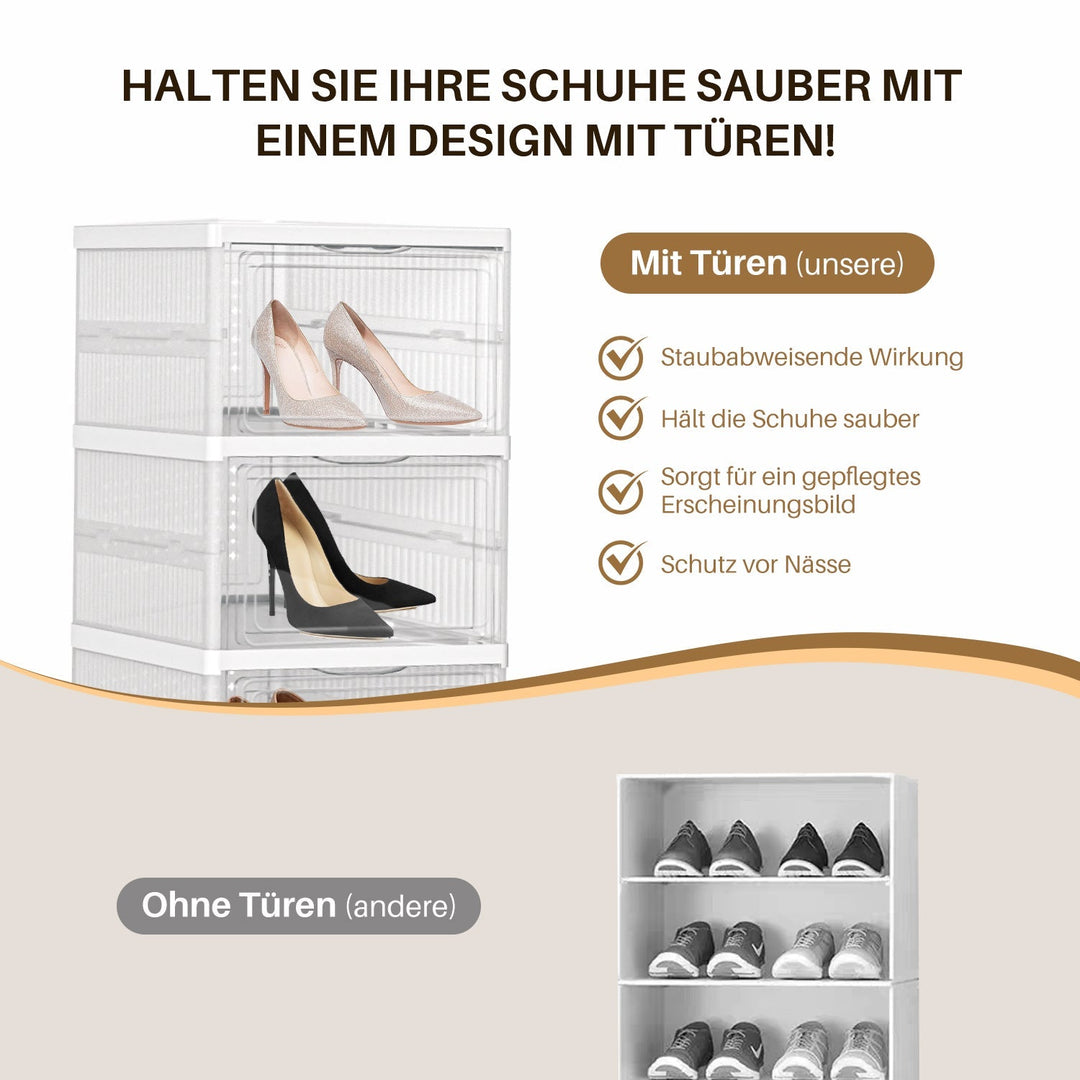 6 Layers Shoe Boxes Storage Box Stackable | Bowlift