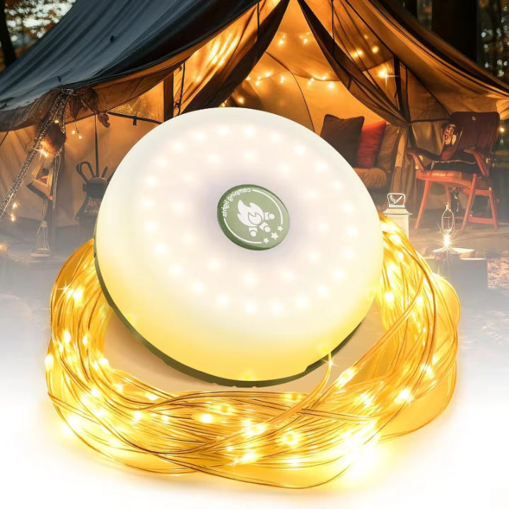 Camping lamp with 10m RGB light chain — Your magical light source for unforgettable outdoor experiences | Bowlift