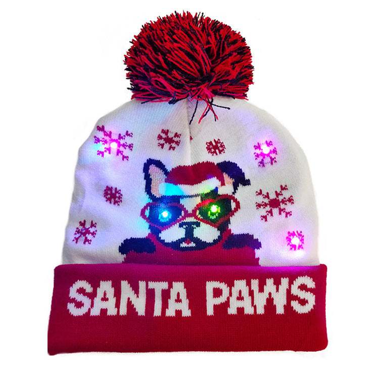 BowLift | Christmas Decoration Knitted LED Light Cap Christmas Tree Snowman Adult Child Hat