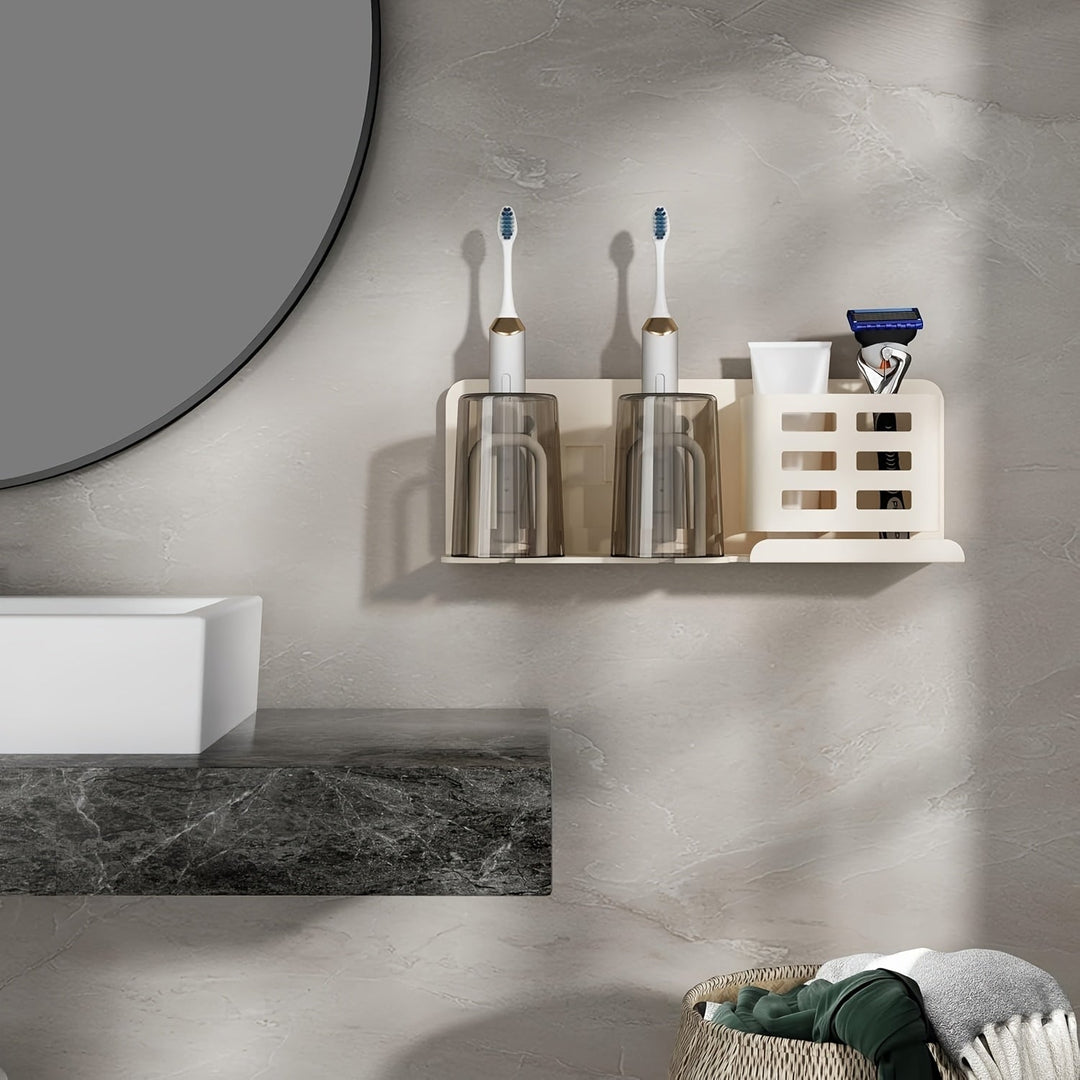 BowLift | BristleHub Wall-Mounted Electric Toothbrush Holder – Aluminium Bathroom Organiser with Drainage Holes