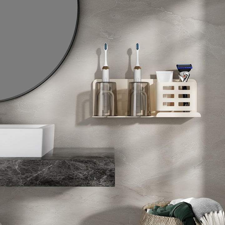 BowLift | BristleHub Wall-Mounted Electric Toothbrush Holder – Aluminium Bathroom Organiser with Drainage Holes