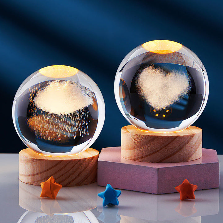 CrystalLight - 3D Crystal Night Lamp with LED Lighting | Ambient Lighting for Bedroom or Living Room | Bowlift