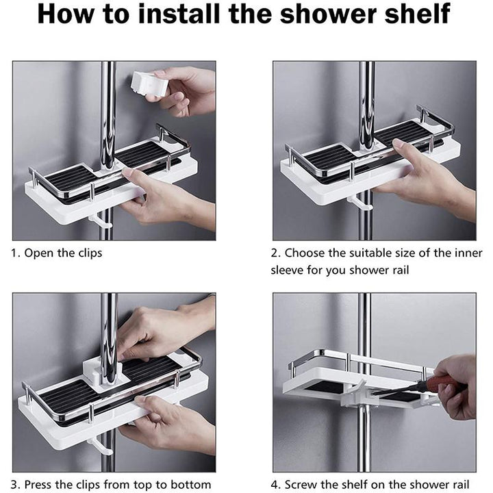 BowLift | Storage rack for shower rack on bathroom rod
