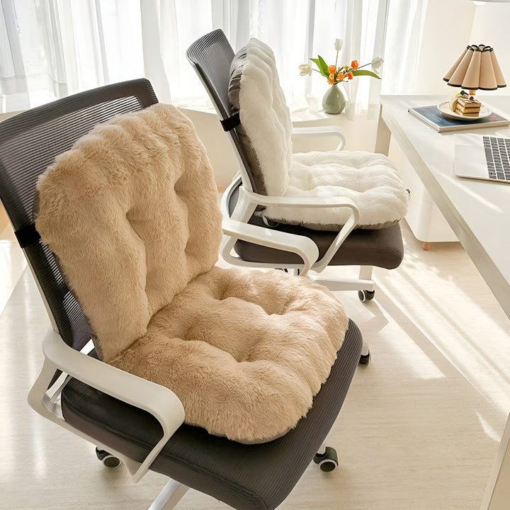 Soft seat cushion made of faux fur – Extra thick & cuddly | Perfect for chair and sofa | Bowlift
