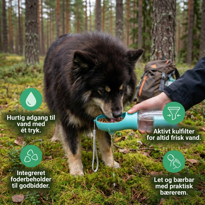 TrailBuddy™ – 3-in-1 Dog Water Bottle with Food Box | Bowlift