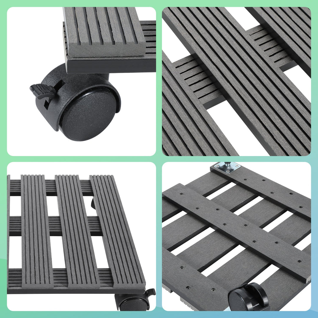 WPC Plant Roller Square with Wheels Load Capacity 80 kg | Bowlift