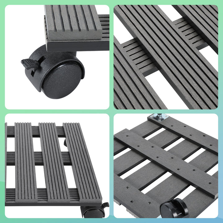 WPC Plant Roller Square with Wheels Load Capacity 80 kg | Bowlift