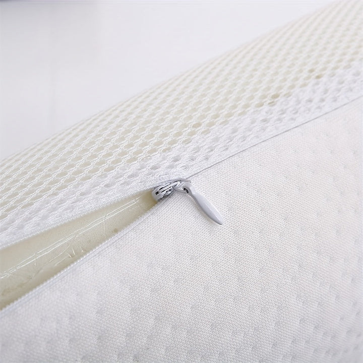 1pc Ergonomic Memory Foam Pillow with Breathable Mesh and Cooling Gel Core - Supports Neck and Back for Comfortable Sleep | Bowlift