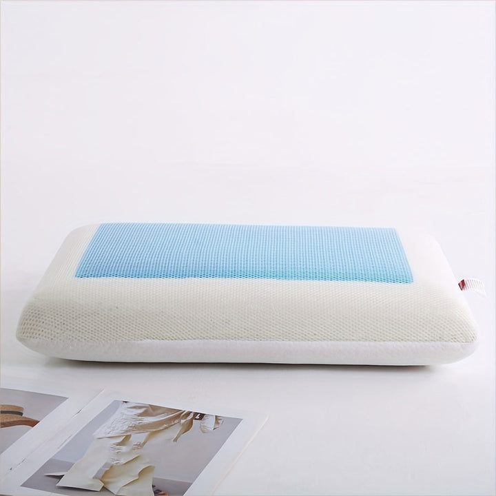 1pc Ergonomic Memory Foam Pillow with Breathable Mesh and Cooling Gel Core - Supports Neck and Back for Comfortable Sleep | Bowlift