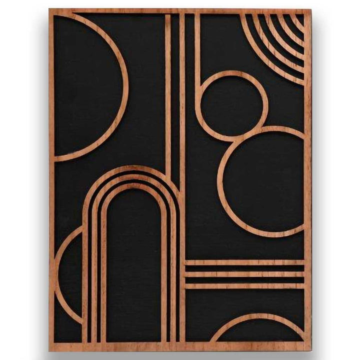30x40cm Abstract Geometric Wood Wall Art | Bowlift