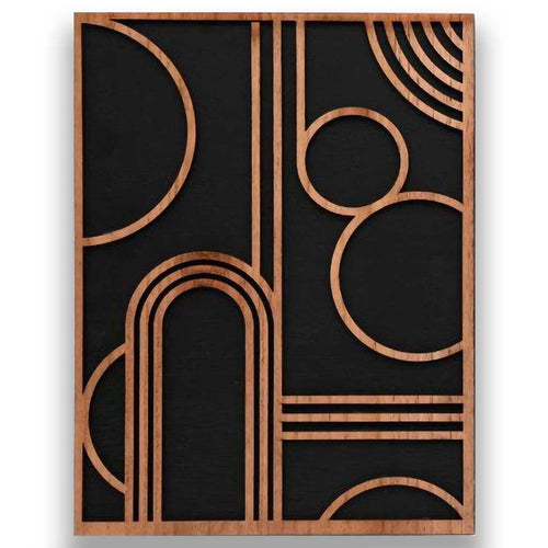 30x40cm Abstract Geometric Wood Wall Art | Bowlift