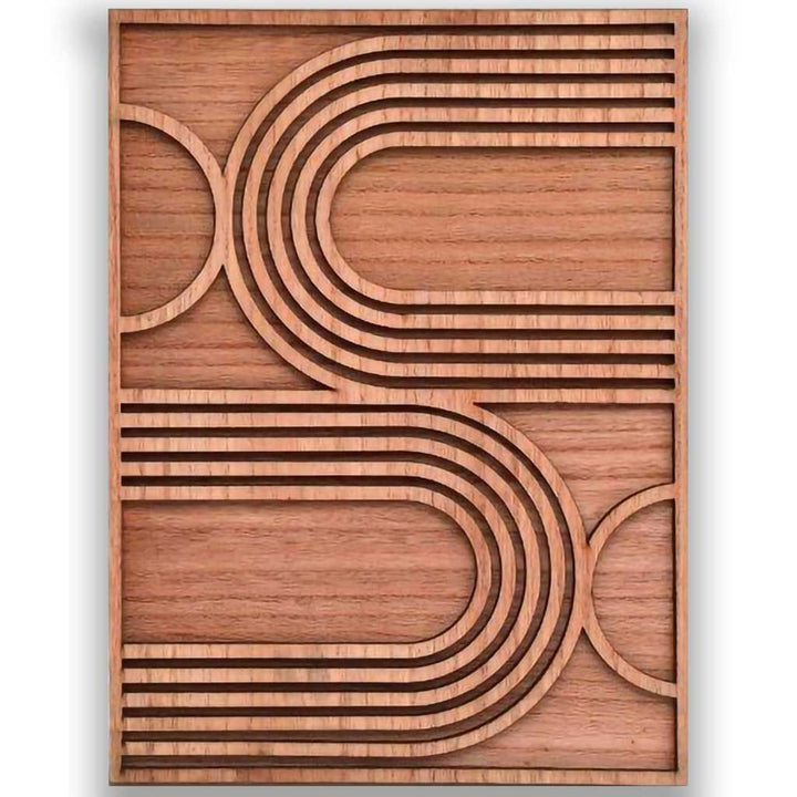 30x40cm Abstract Geometric Wood Wall Art | Bowlift