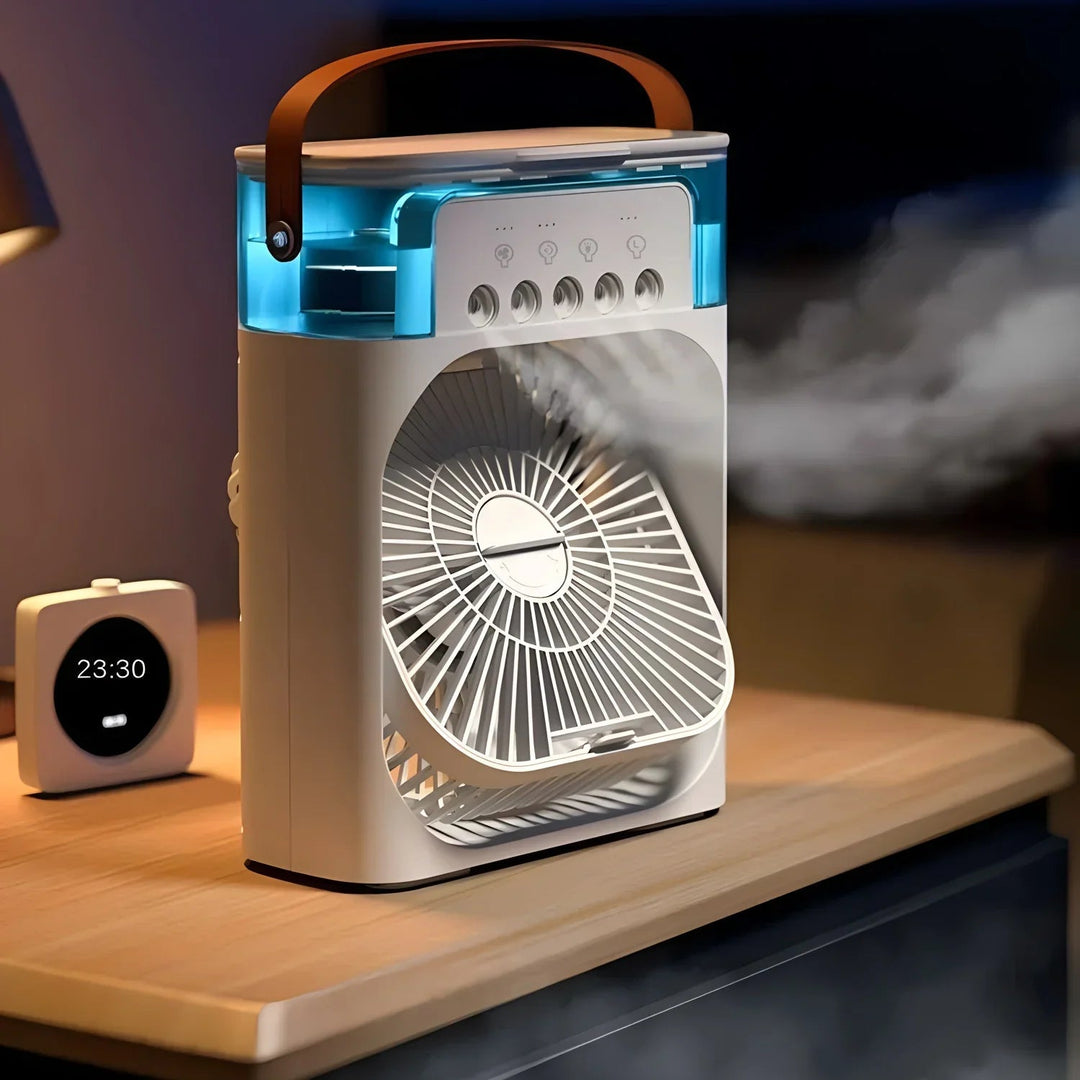 BowLift | 3-in-1 Air Cooler, Humidifier & Fan with LED Light – Portable USB Air Conditioner for Home & Office