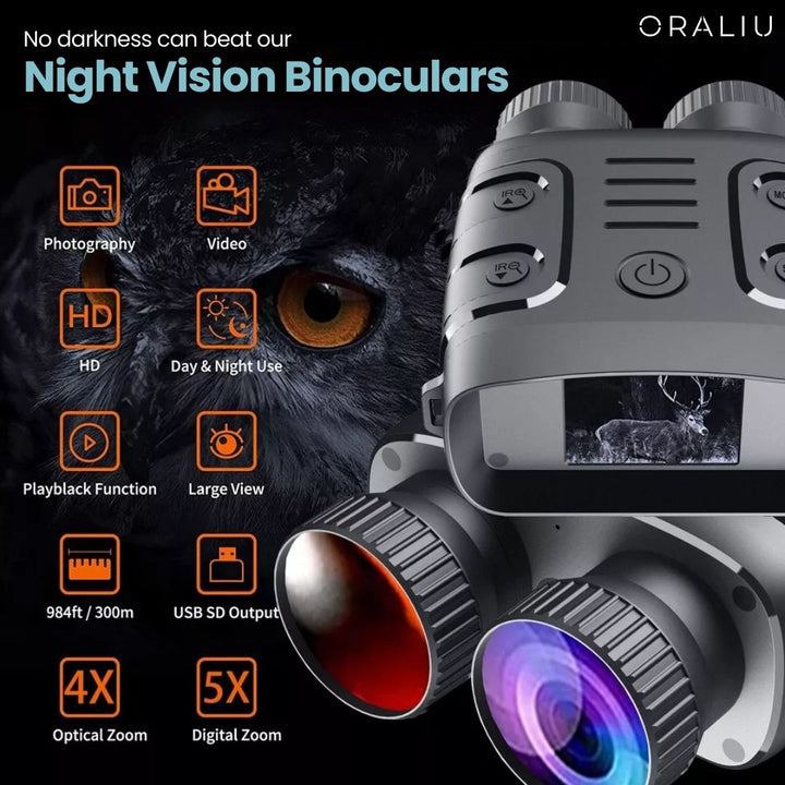 BowLift | Digital Night Vision Binoculars – 5x Zoom, Infrared, HD Quality