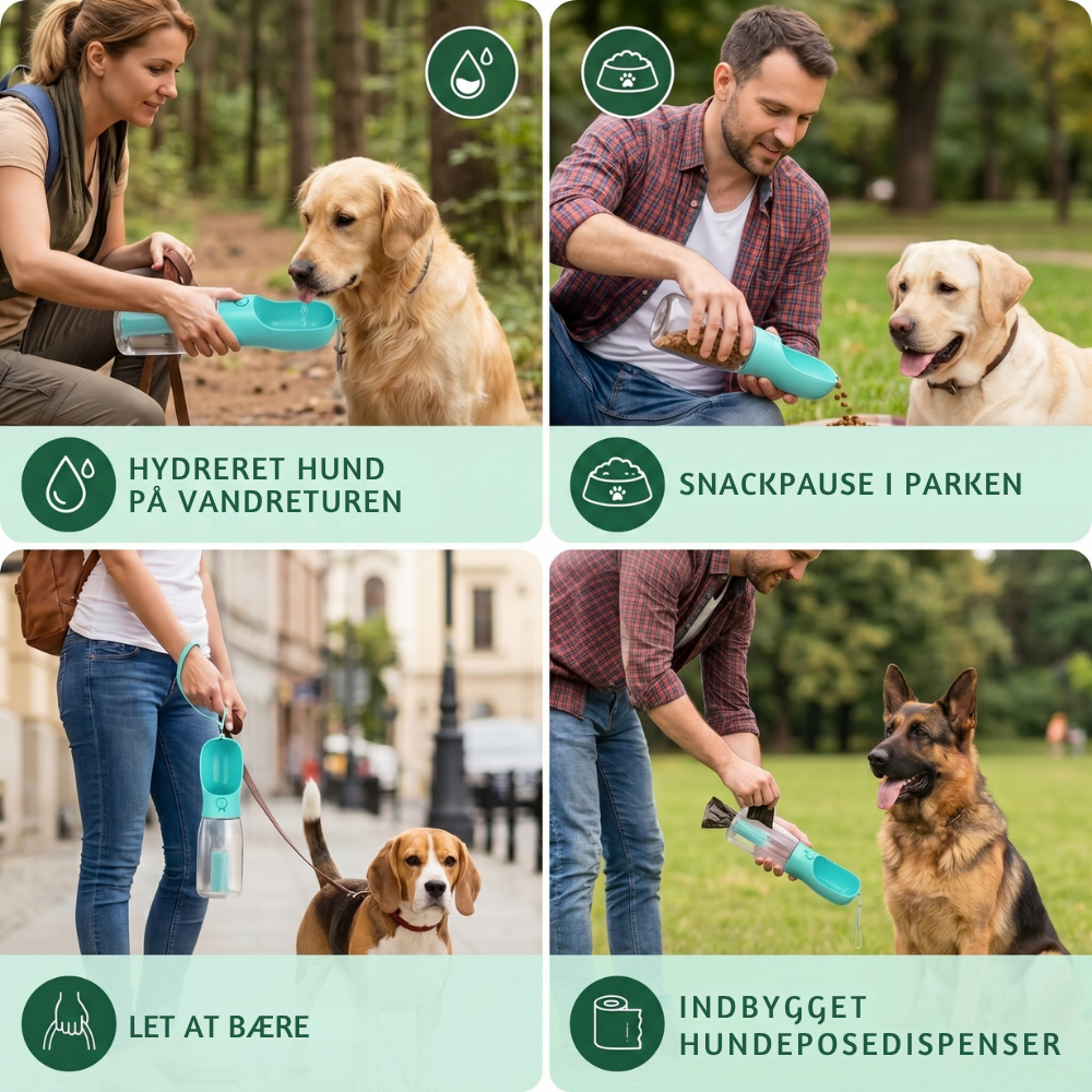 TrailBuddy™ – 3-in-1 Dog Water Bottle with Food Box | Bowlift